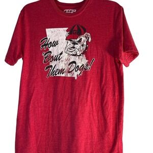 E5 Womens Graphic Bulldogs T-Shirt Red Size M